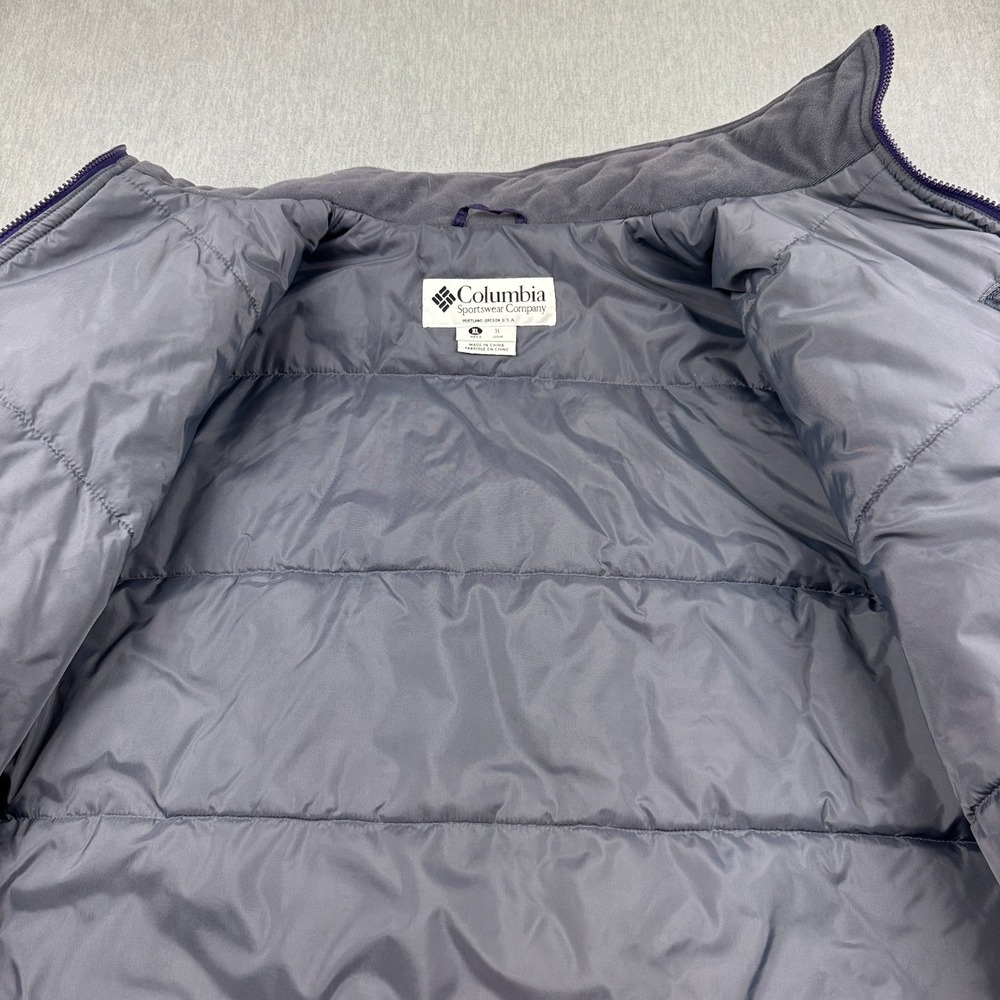 Columbia Jacket Mens‎ XL Purple Full Zip Bomber Outdoor Hiking Puffer Mock Neck - Picture 5 of 14